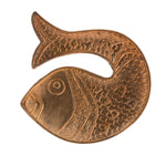 Vintage brass fish stamping. No hole. Flat back. 48mm. 1 pc. b9-0655