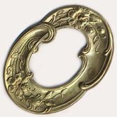 b9-0657-Vintage brass stamping. 1.5 x 1 in. Pkg. of 1