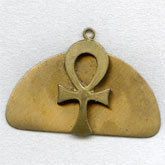 Brass ankh pendant. 42x25mm Pkg. of 1