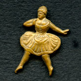 Vintage brass dancing girl flat back casting. Pkg. of 2