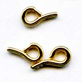 b9-0857-Brass eye pin for one hole bead. Pkg. of 10