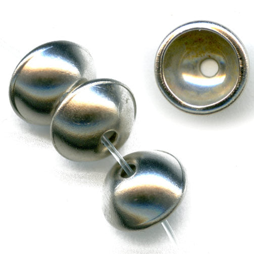 Vintage steel bead cap. 8x5mm pkg of 10.