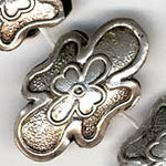 Vintage embossed silver bead. 12x20mm. Pkg of 1.