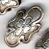 Vintage embossed silver bead. 12x20mm. Pkg of 1.