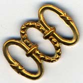 Oval Connector of Stamped Brass. 13mm x 19mm Pkg. of 4