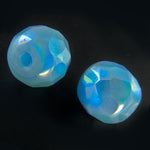 Vintage faceted AB glass rounds. West Germany. 8mm. Pkg of 4. 
