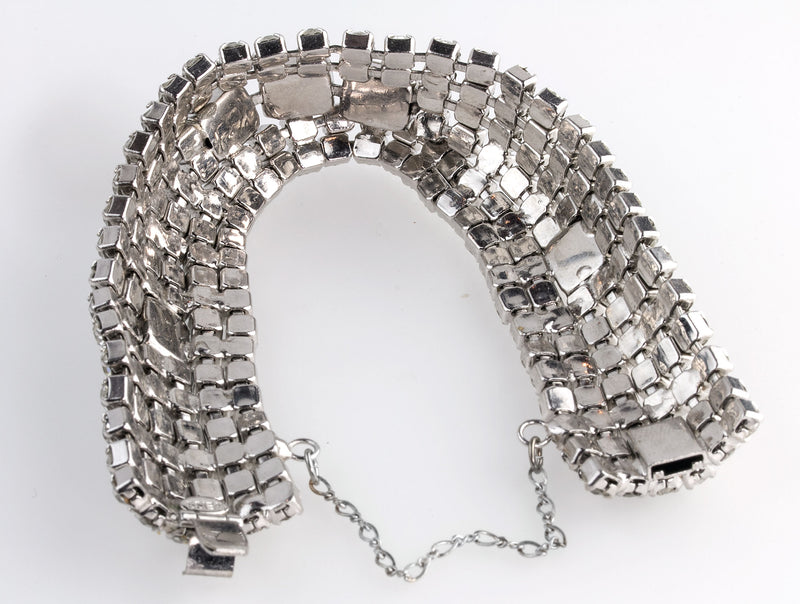 Weiss wide rhinestone bracelet circa 1950s-60s