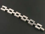 Vintage Mexican sterling silver modernist hollow link bracelet