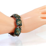 Sterling silver and turquoise inlay panel bracelet.  India