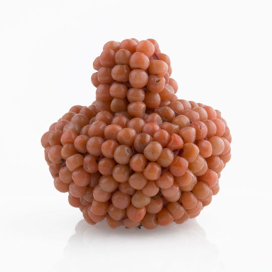 Chinese Qing Dynasty Mandarin Court woven coral hat finial button.btja100(e)