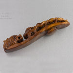 Vintage Chinese carved burl wood dragon buckle