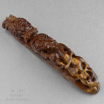 Vintage Chinese carved burl wood dragon buckle