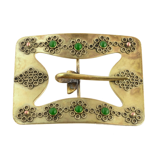 Early 20th century gilt  brass sash buckle.  3.25x2.5 inches.  buvn610