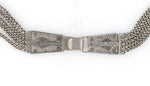 Silver 5-stand chain belt and buckle, Kerala, South India. 30 inches