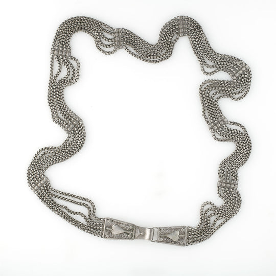 Chain belt and buckle, Silver 5-stand, Kerala, South India. 30 inches. j-buvs114cs