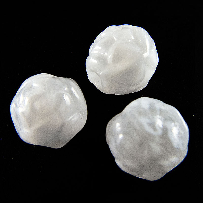 Baroque Glass Rounds with Luster Bead. Pkg of 10.