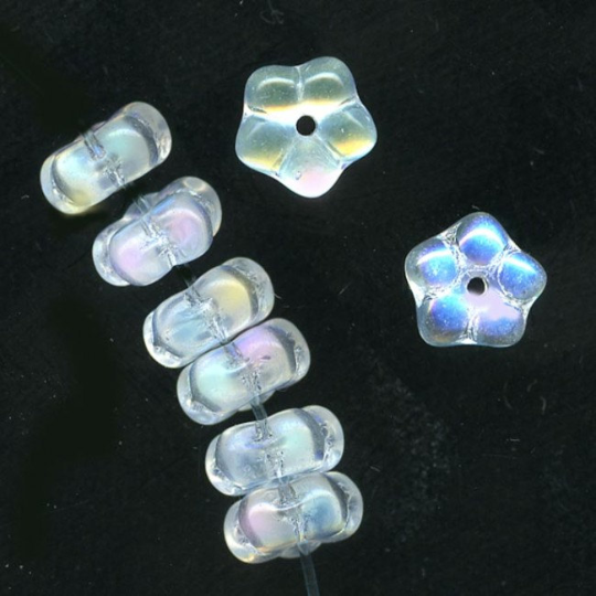 Czech crystal AB 5mm Daisy Lochrosen. Pkg of 25. b11-cr-0443-1