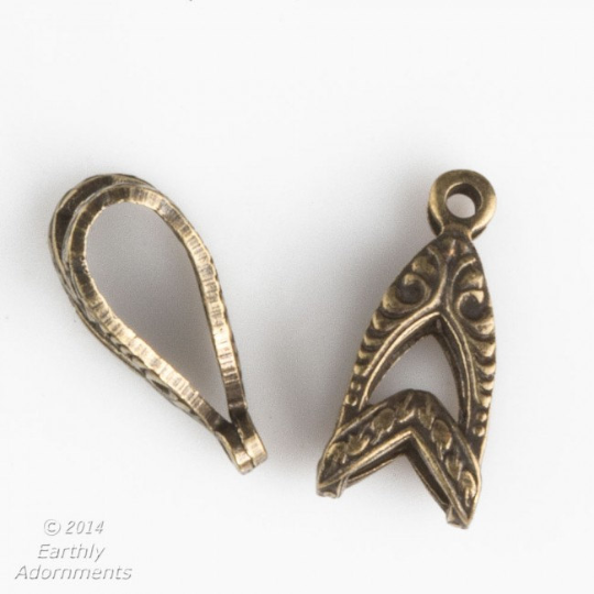 Oxidized filigree bail. 13x6mm. Sold individually. b9-2360