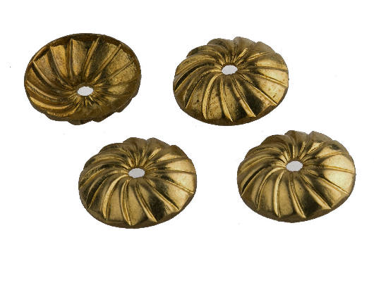 Brass beadcap with Spiral Design. 8mm. Pkg. of 6. B9-0484