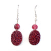Vintage Bohemian pressed glass flower earrings