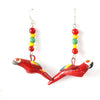 Guatemalan hand made clay Parrot earrings. 