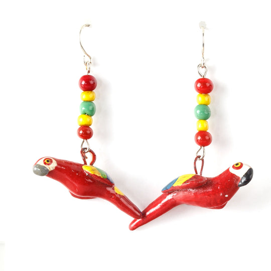 Guatemalan Parrot Earrings.  j-ervn972