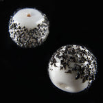 B11-BW-0345 Vintage Black and White German Sugar Beads. 8mm. Pkg of 5