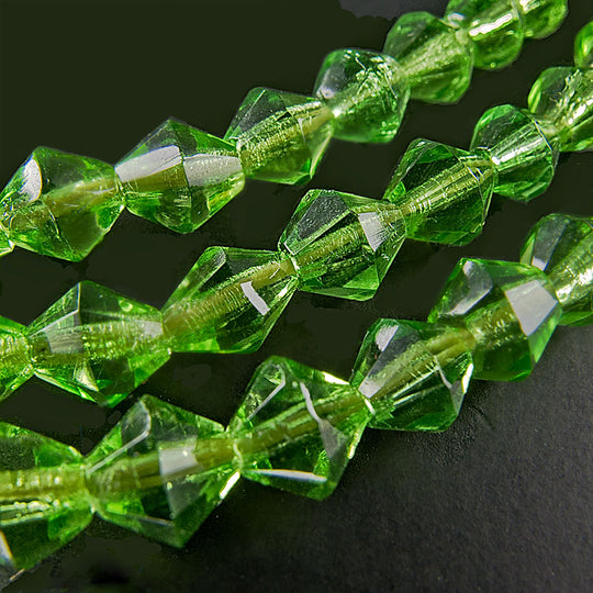 Vintage tin cut bicones, 6x5mm, Czechoslovakia, Pkg of 25. b11-gr-1054(e)