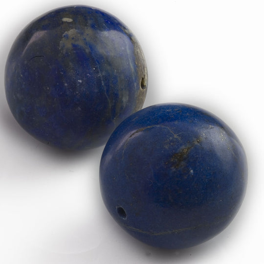 Vintage Lapis Lazuli 25mm carved round bead. b4-lap288