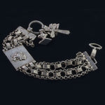 Antique 19th Century Dutch silver bracelet with charms. Hallmarked.