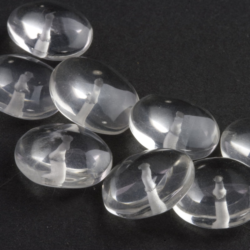 Vintage quartz crystal lentil shaped disks 12x3mm pkg of 4. 