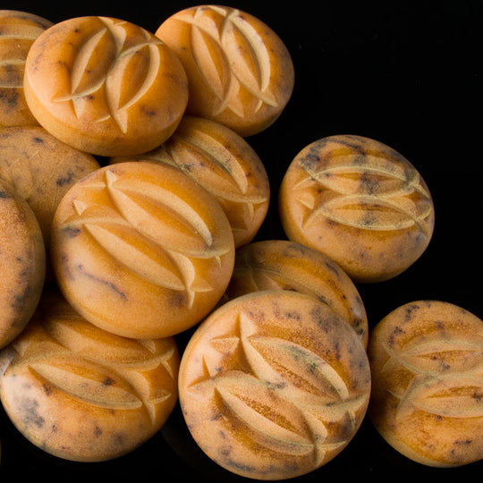 Bakelite Carved Cabochons, flatback,  22mm. Pkg 1. b5-763