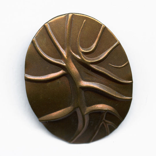 Vintage dapped brass stamping with earring post 30x24mm Pkg of 2. b9-1099(e)