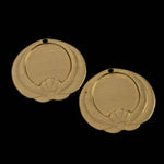 Vintage stamped brass Japanese ornamental lotus design disk charm. 20mm. Pkg of 6.