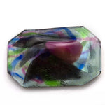 Stunning rainbow foiled domed octagonal stone. 33x24mm 1 piece.