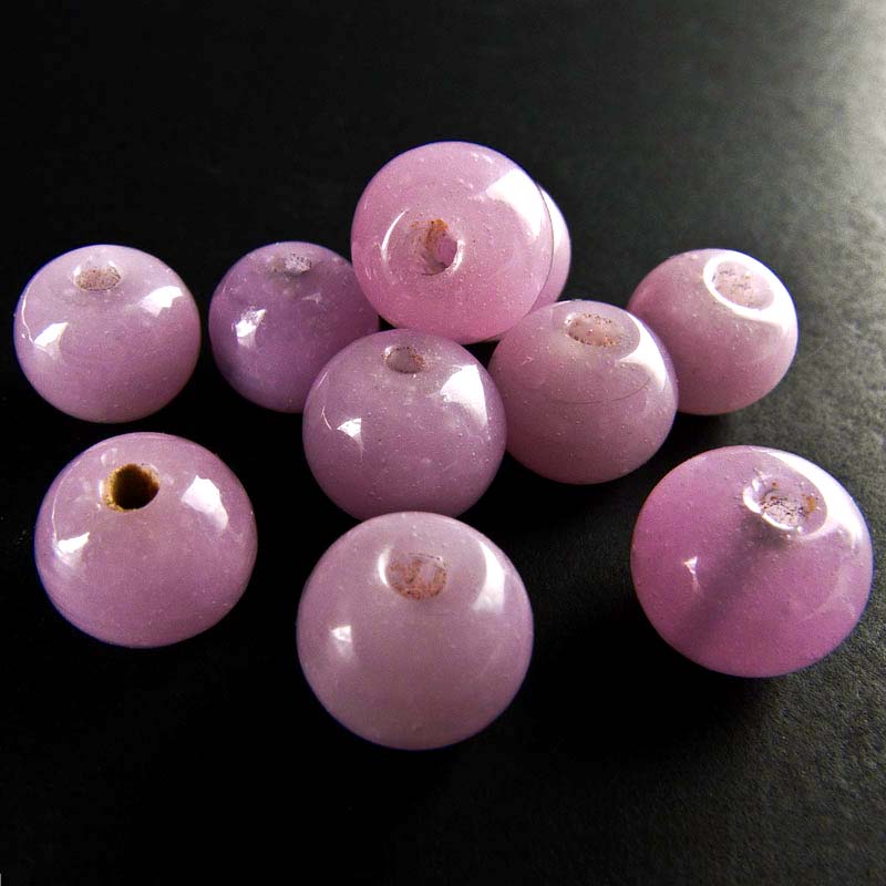 Vintage rose pink rounds 9-10mm Japan 12 pcs.