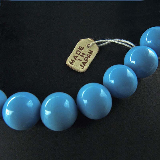 Vintage opaque turquoise glass rounds Japan, 10mm. Pkg of 8. b11-bl-1181