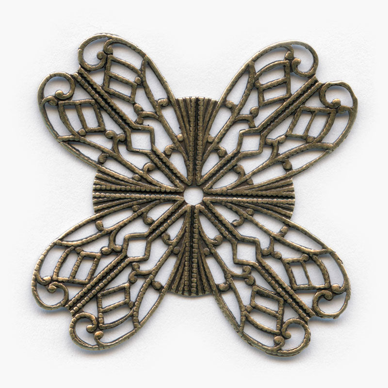 Oxidized brass wrapping filigree 46mm. Pkg. of 1. 