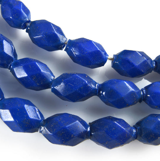 Vintage rare hollow glass faceted oval Japan, 9x6mm. Pkg of 25. b11-bl-2025