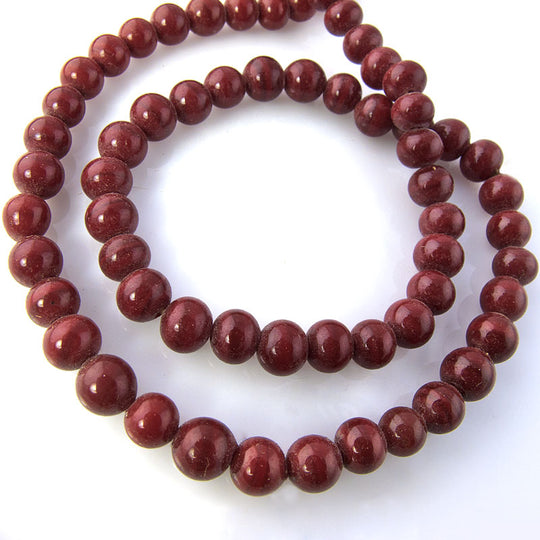 Vintage dark cranberry rounds, 5mm, Japan 1950s, Pkg of 50. b11-rd-0808(e)