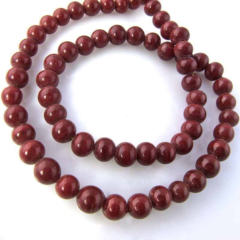 Vintage dark cranberry rounds, 5mm, Japan 1950s, Pkg of 50. 