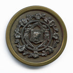 Antique stamped brass large picture button. 1.5 inches. 