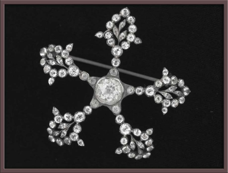 Victorian paste flower pin