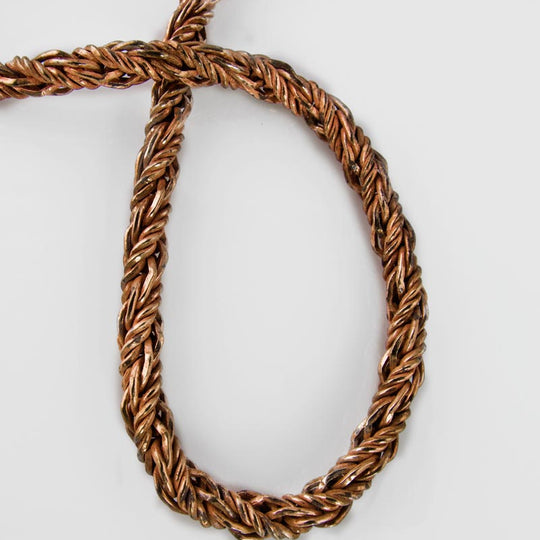 Vintage copper over brass twisted foxtail chain 4mm per foot. b12-chn597(e)