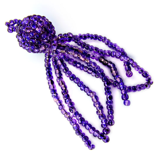 Vintage dark purple beaded tassel 45x10mm. b11-pp-1025
