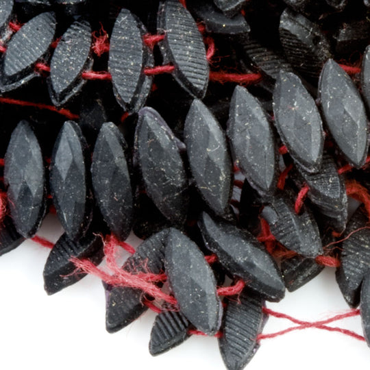 Antique Bohemian 2-hole flat back marquis beads. 8x3mm. Pkg of 24 . b11-bw-1060