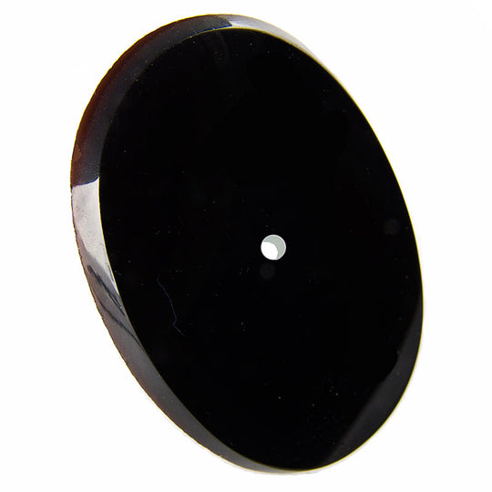 Flat Oval Cabochon, beveled edge, center hole, France 1920s,  pk 1. b5-686