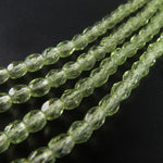 Czech Faceted Pale Green Beads. 3mm. Strand of 50.