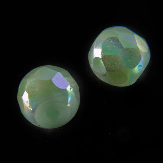 Vintage faceted AB round Germany. 6mm. Pkg of 10. b11-gr-0926(e)