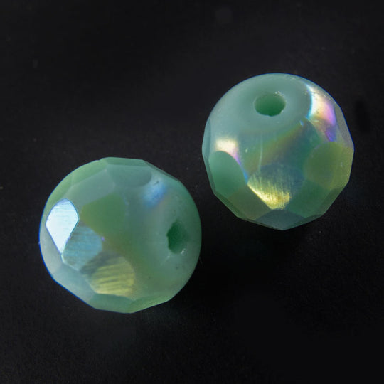 Vintage faceted AB round Germany. 8mm. Pkg of 4. b11-gr-0927(e)